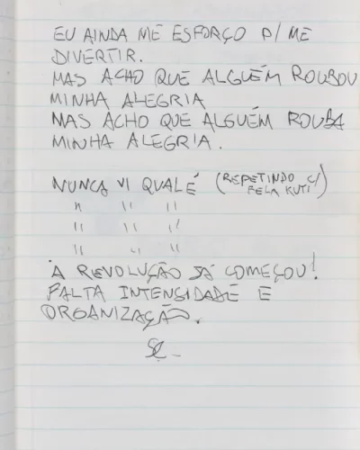 Texto em português
sobre alegria e
revolução, escrito por
Chico Science