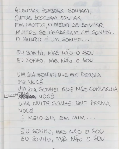 Texto em português
com reflexões sobre
ser e sonhar, escrito
por Chico Science